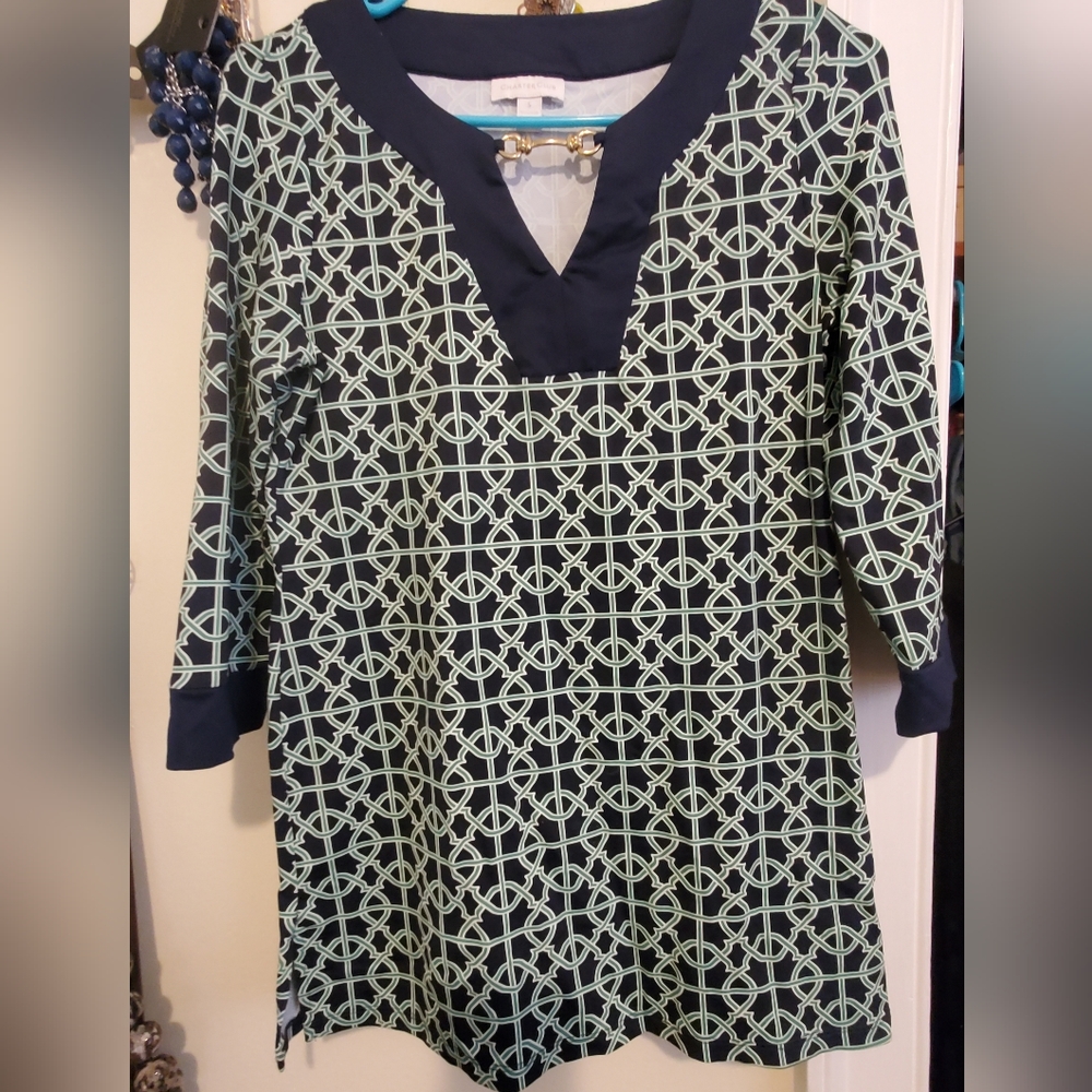 Top small charter club blue and green